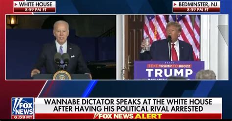 Fox chyron calls Biden ‘wannabe dictator’ after Trump charges